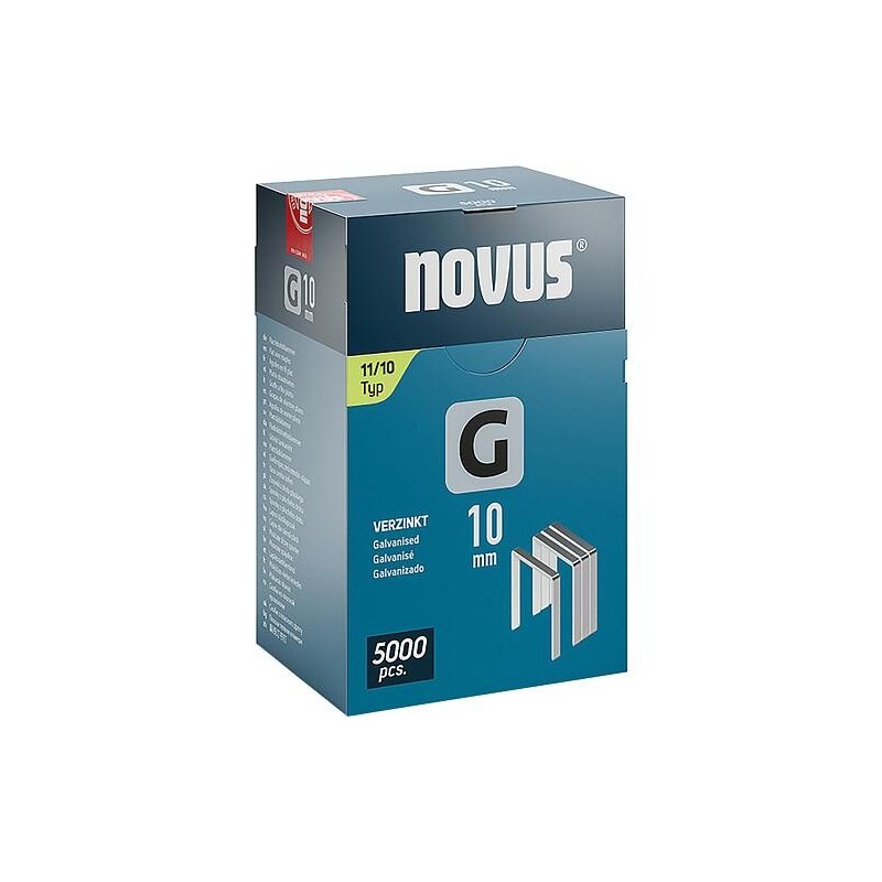 Agrafe à fil plat Novus type G 11/10 galvanisée UE : 5000 pièces