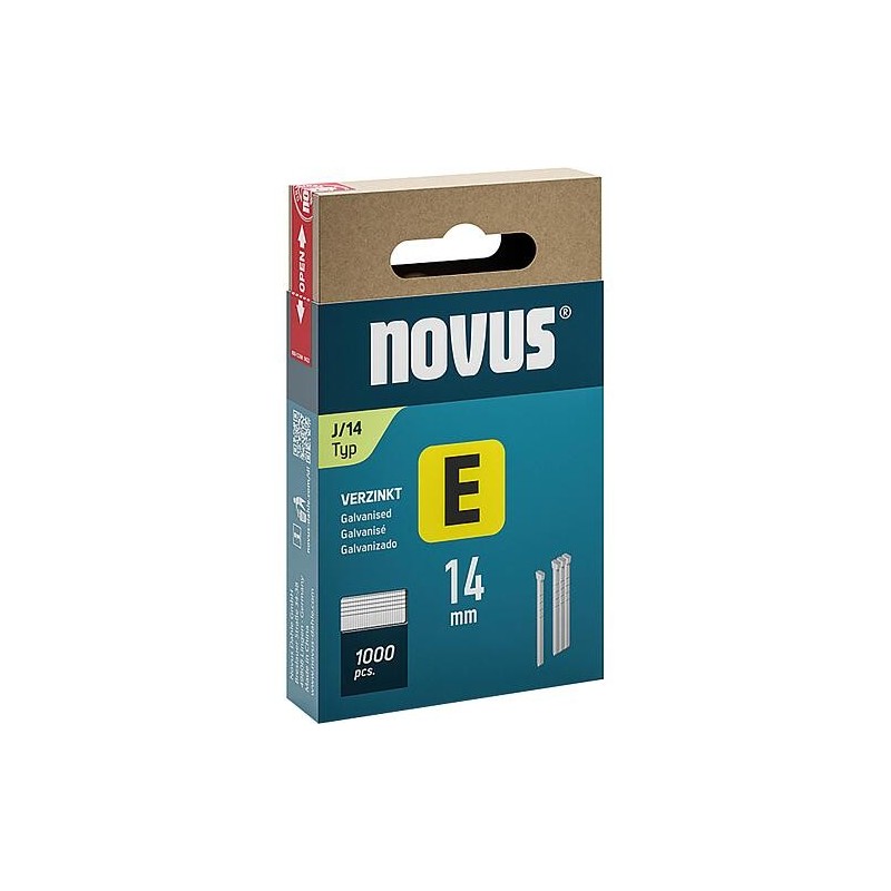 Clous pour agrafeuses Novus type E J/14 galvanisés Cond. : 1000 Pièces