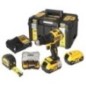 Kit Perceuse-visseuse à percussion sans fil DeWALT DCZ100P2KT-QW, 18 V 2x Batteries + chargeurs 5,0 Ah, Jeu d’embouts,