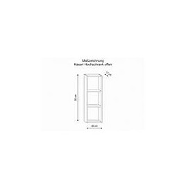 Armoire haute Kasari ouverte, blanc brillant, 300x900x170mm