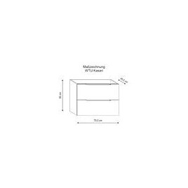 Meuble sous-vasque Kasari blanc brillant, 2 tiroirs, 795x600x455mm