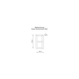 Armoire suspendue Kasari ouverte, blanc brillant, 300x600x170mm