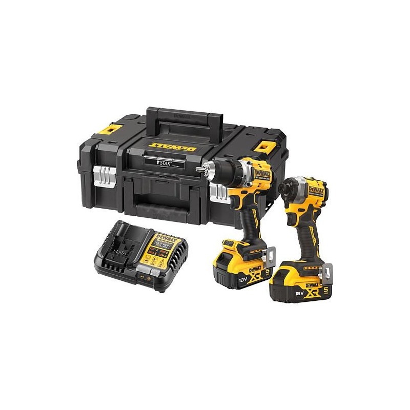 Kit perceuse et visseuse á choc, chargeur et batteries  DeWALT DCK2051P2T-QW 2 pièces