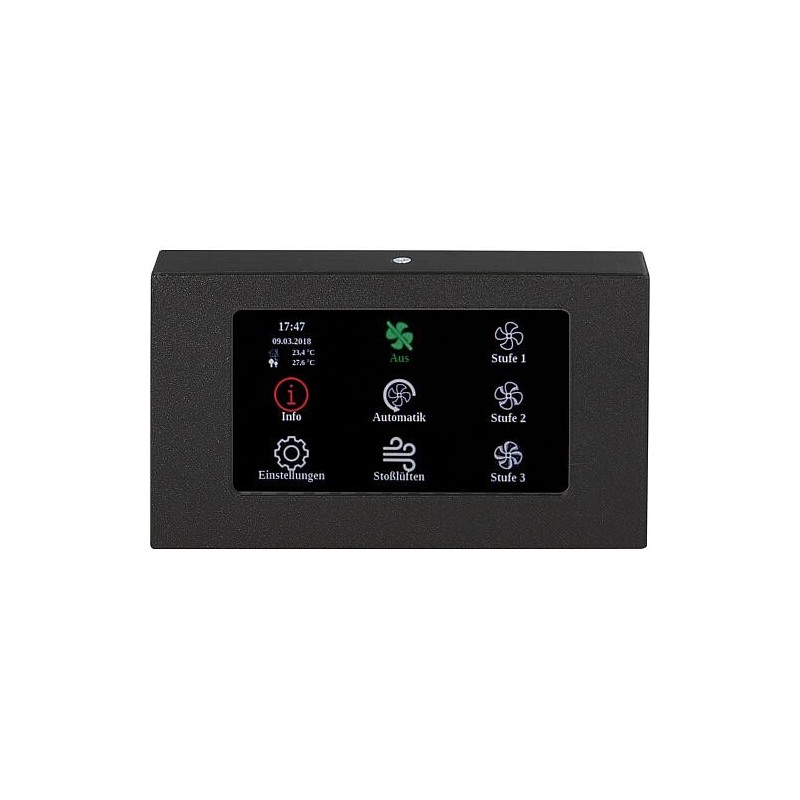 Commande Evenes HRV Touch V2, pour appareils de ventilation et de climatisation de type HRV