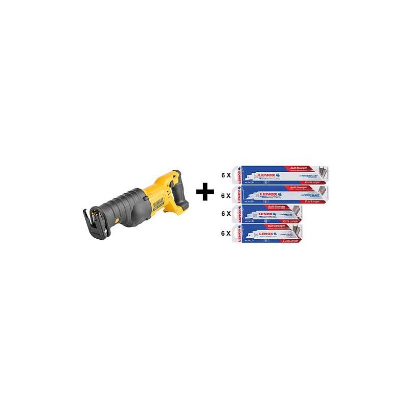 Scie sabre sans fil DeWALT 18 V DCS380NX-DE sans Batteries + Chargeurs avec 120 Lames de scie sabre (Dewalt)