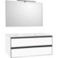 Kits de meubles de salle de bains Benaro m. Miroir, blanc mat, 2 tiroirs, largeur 1210mm