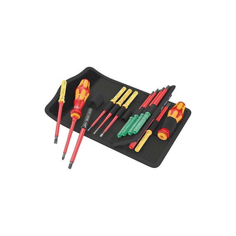 Kit de lames interchangeables VDE WERA Kraftform Kompakt VDE 17 Universal 1 Tool Finder avec Porte-embouts, 17 pièces