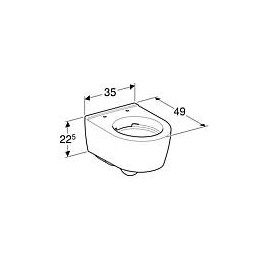 WC suspendu à fond creux Geberit ICon blanc, sans bride, avec KeraTect, lxHxP:360x378x490mm