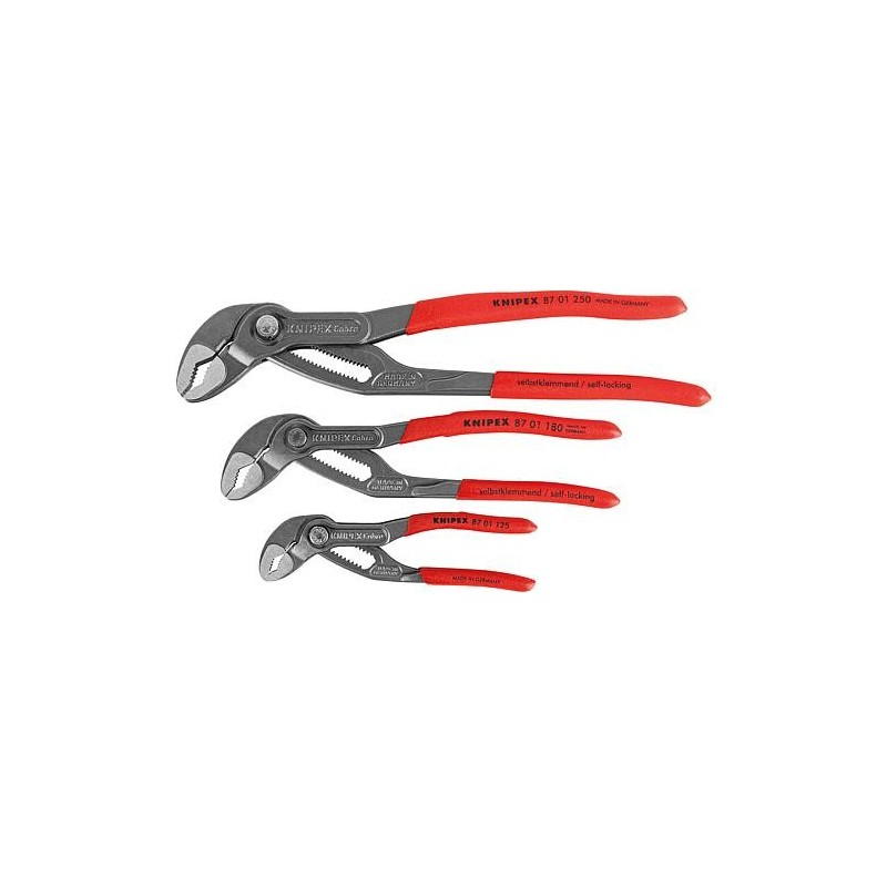 Set de pinces KNIPEX Cobra®, 3 pièces, longueur (mm): 125/250 avec pochette