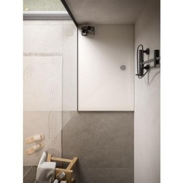 Receveur de douche Ciron fonte minérale blanc 1600x23x900 mm