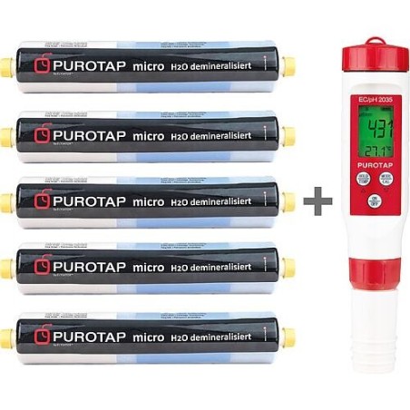 Pack promo 5x Cartouche deminéralisant  de rechange Puroatap micro + 1x Testeur combiné, PUROTAP EC-pH 2035