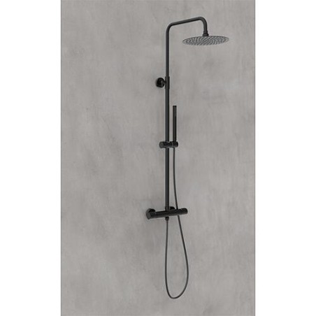 Colonne de douche Tanos avec Douchette, pomme de douche Ø250mm et Thermostat noir mat