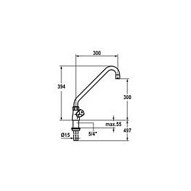 Mélangeur KWC Gastro forme haute Saillie 300 mm