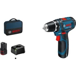 Perceuse-visseuse sans fil 12 V GSR 12V-15 Bosch avec 2 batteries 2,0 Ah et chargeur, y compris jeu de forets à métaux et