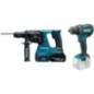 Kit Makita 18 V composé d’un Perforateur-burineur sans fil et d’une Perceuse-visseuse sans fil avec 2 Batteries 5,0 Ah +