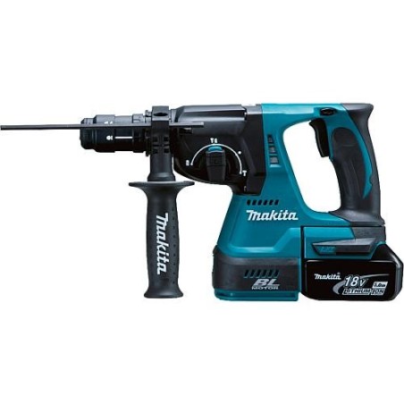 Kit Makita 18 V composé d’un Perforateur-burineur sans fil et d’une Perceuse-visseuse sans fil avec 2 Batteries 5,0 Ah +