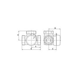 Vanne de mélange 3 voies ESBE, type VRG 132, DN20 (3/4"), Kvs 1,6