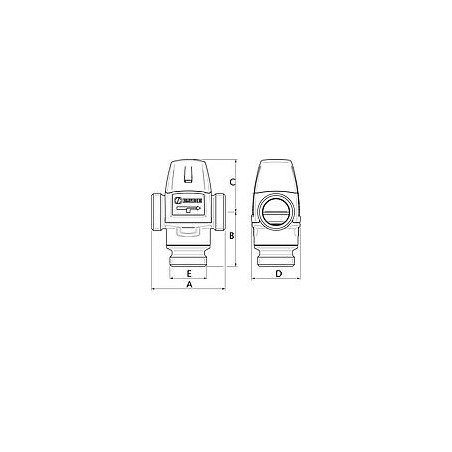 Vanne thermostatique ESBE, type VTA 522, 20-43°C, DN32 (11/4"), Kvs 3,5