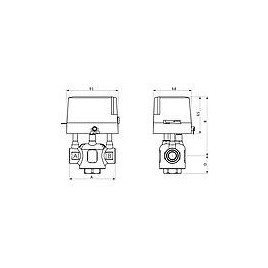 Vannes de zone ESBE, type ZRS 234, 3 voies, DN15 (1/2")F, 230 V, Kvs 3,2