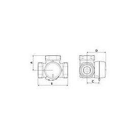 Vanne de dérivation à 3 voies ESBE, type VRG 232, DN32 (11/4"), Kvs 10