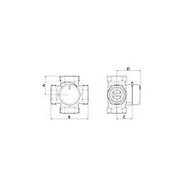 Vanne de mélange 4 voies ESBE, type VRG 142, DN25 (1"), Kvs 4,0