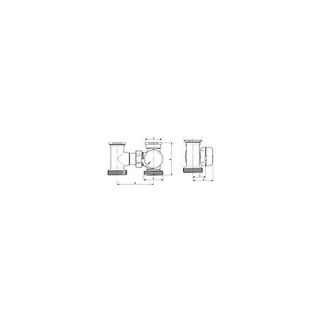 Vanne de mélange en H 3 voies ESBE, type VRH 139, DN20, raccord DN40 (11/2"), Kvs 2,5