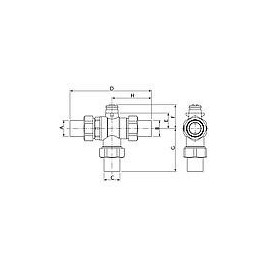 Vanne à boisseau sphérique motorisée ESBE, type MBA 132, 3 voies, DN20 (3/4"), 230 C, Kvs 9,6