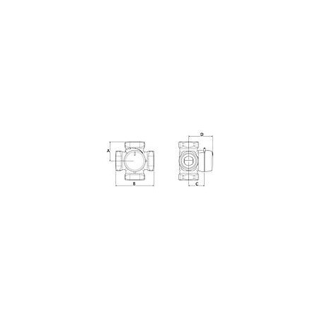 Vanne de mélange bivalente ESBE, type VRB 142, DN20 (3/4"), Kvs 2,5