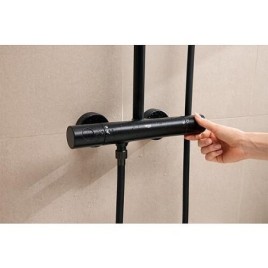 Système de douche Grohe Tempesta 250 Cube, avec mitigeur thermostatique, noir mat