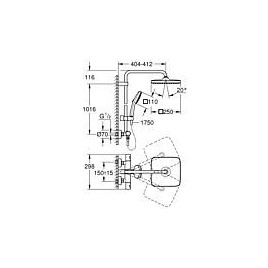 Système de douche Grohe Tempesta 250 Cube, avec mitigeur thermostatique, noir mat