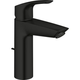 Mitigeur de lavabo Grohe Eurosmart M-Size avec garniture d’écoulement, saillie 121 mm, mat noir