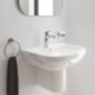 Mitigeur de lavabo Grohe Eurosmart M-Size avec garniture d’écoulement, saillie 121 mm, mat noir