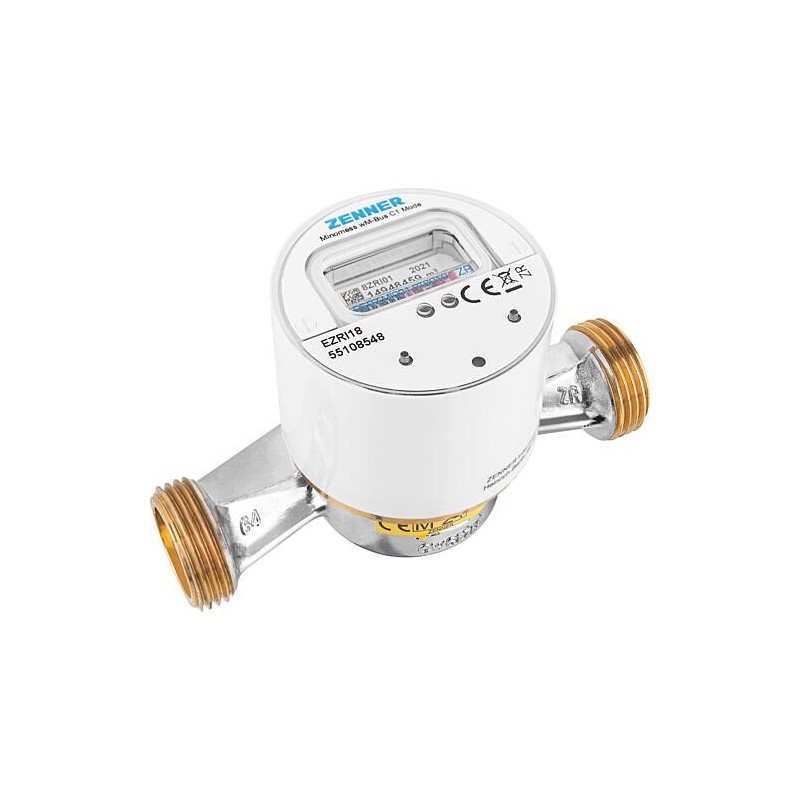 Compteur d’eau froide en saillie Zenner, Minomess, 30°C Q3 2,5, BL 130mm-DN15(1/2") R40HV 325 RK, wireless M-Bus