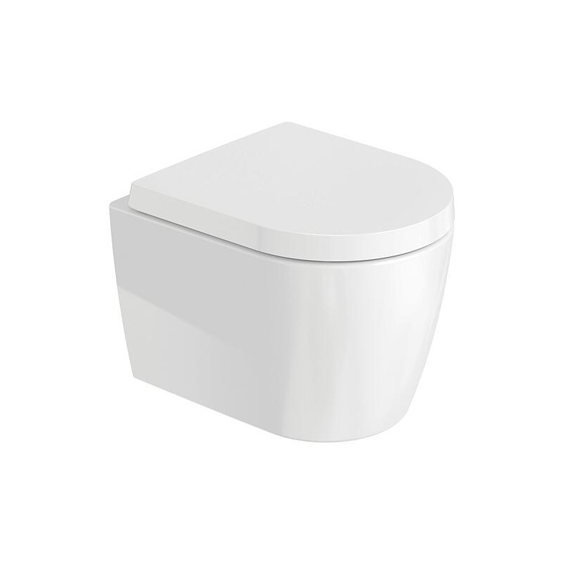 Pack combiné Duravit ME by Starck Compact, WC à fond creux sans bride avec Abattant Softclose