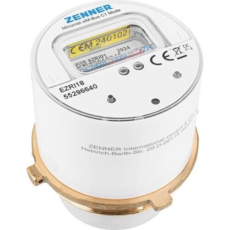 Compteur d’eau à capsule Zenner Minomet M64 x 2 V2 90°C 2,5 R40V 325 RK ZR, wireless M-Bus