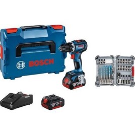 Promo Kit de batteries Bosch 5 pièces, comprenant Perceuse-visseuse sans fil GSR 18V-90 C et Jeu de forets et d’embouts 35