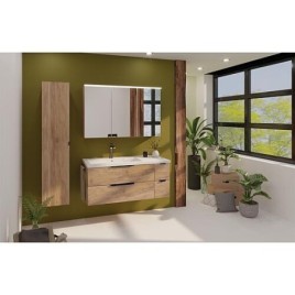 Kit de meubles de salle de bain LOSSA avec Armoire à glace LED et meuble sous-vasque Cortina, largeur 1210 mm