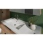 Meuble sous-vasque + lavabo en fonte minérale LOSSA 4 tiroirs blanc brillant Largeur 1210 mm