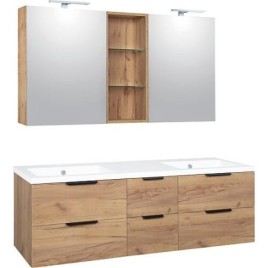 Kit de meubles de salle de bain LOSSA avec Armoire à glace et Meuble sous-vasque