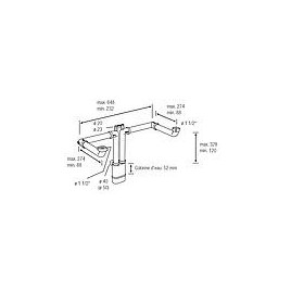 Éviers doubles Siphon gain de place DN40(1 1/2") x Ø40mm, avec raccords à emboîter