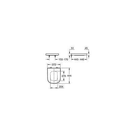 Abattant WC Grohe Euro Standard blanc Charnières en acier inoxydable