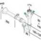 Siphon de rinçage DN40(1 1/2") avec aérateurs tubulaires, Sortie Ø40mm