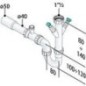 Siphon de rinçage DN40(1 1/2") avec aérateurs tubulaires, Sortie Ø50mm