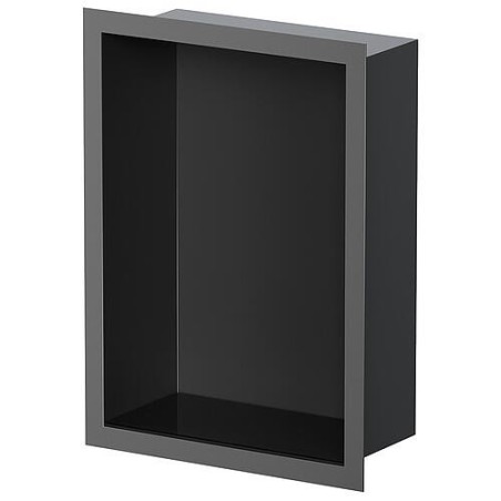 Niche murale pour douche avec cadre d’encastrement et manchette d’étanchéité 234x324x100mm, peint en noir par poudrage