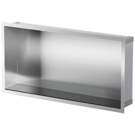 Niche murale pour douche avec cadre de montage et manchette d’étanchéité 624x324x100mm, inox brossé