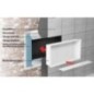 Niche murale pour douche avec cadre de montage et manchette d’étanchéité 624x324x100mm, inox brossé