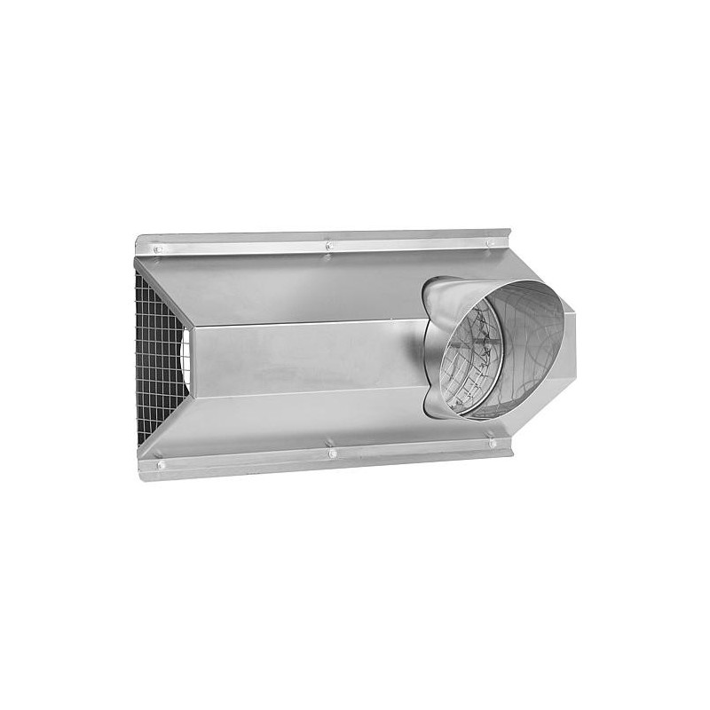 Hotte extérieure Duo DN200 combinée, inox brossé, réversible droite/gauche