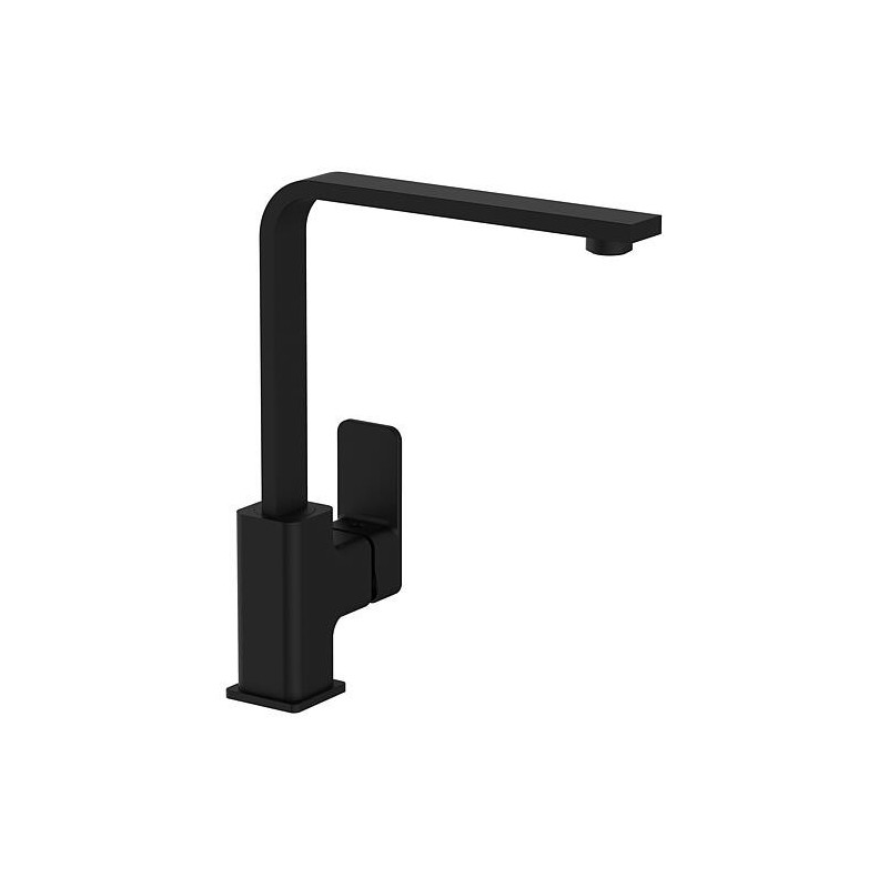 Mitigeur d´évier carré avec bec orientable Nevado, saillie 207 mm, noir mat