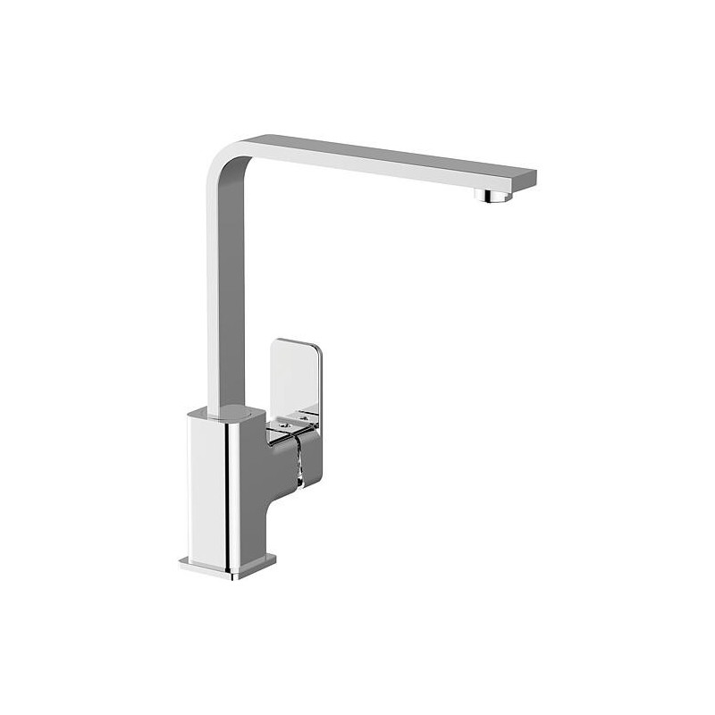 Mitigeur d’évier Nevado carré avec bec orientable, saillie 207 mm, chromé