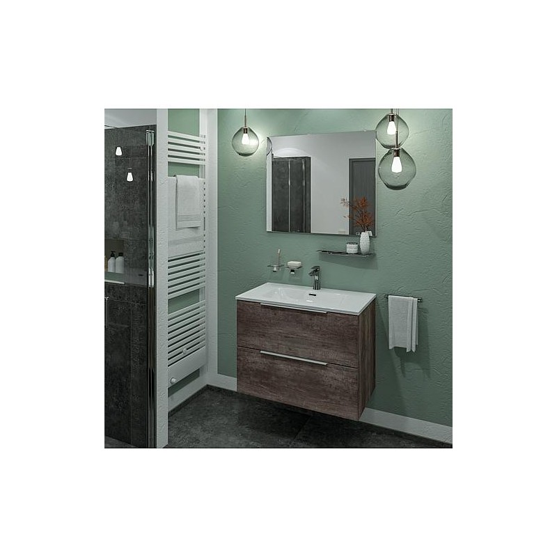 Kit de meubles de salle de bain BALI Château chêne 2 tiroirs largeur 810 mm